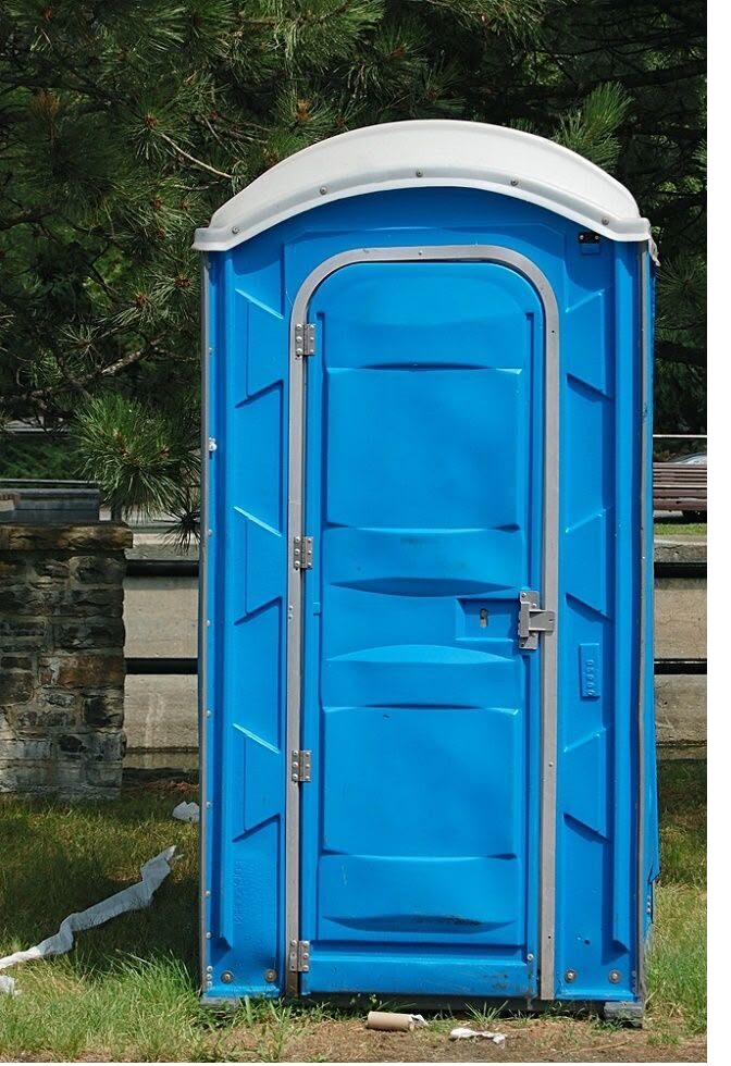 Portable toilet placed at a remote long-term site in San Diego County backcountry